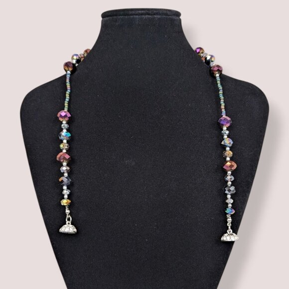 Vintage Beaded AB Crystal Necklace - Picture 5 of 7